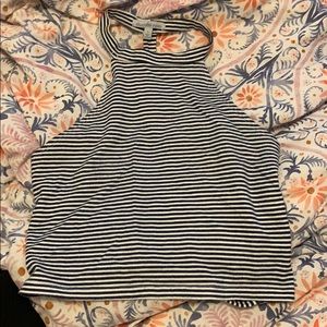 Crop top- navy blue stripped